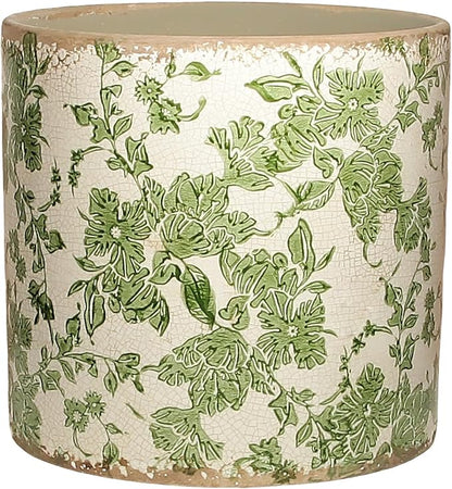 Xiaan Jiaju 7.7" Large Green Plant Pots, Flower Pots w/Drainage, French Country Farmhouse Pots for Plants, Tree Pot for Olive & Money Tree, Garden & Home Decor, Gifts for Women,Indoor/Outdoor Planter