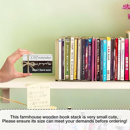 Decorative Books for Home Decor, Wood Book Stack for Table Decor, I Still Remember The Days I Prayed Decoration Books for Living Room Bookshelf Office, Farmhouse Stacked Books Decoration (L81)