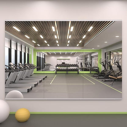 LOAAO Home Gym Mirror, 48"x24"-3 PCS Gym Mirrors for Wall, Frameless, Tempered Glass, Large Workout Mirrors for Home Gym, Dance Studio, Yoga Room, Garage Gym