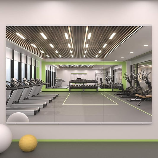 LOAAO Home Gym Mirror, 48"x24"-3 PCS Gym Mirrors for Wall, Frameless, Tempered Glass, Large Workout Mirrors for Home Gym, Dance Studio, Yoga Room, Garage Gym