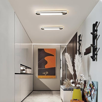 Dimmable LED Ceiling Light Modern Linear LED Ceiling Lamp 36.2" Smart Semi Flush Mount Wraparound Shape Lighting Fixture with Remote Control for Kitchen Dining Room & Laundry (50W)