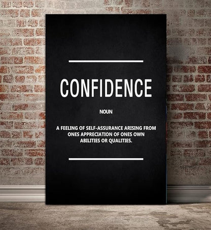 Yatsen Bridge Motivational Posters Inspirational Canvas Wall Art Confidence Noun Positive Painting Inspiring Entreoreneur Quotes Picture Prints Artwork Home Office Living Room Decor Framed (28"Wx44"H)