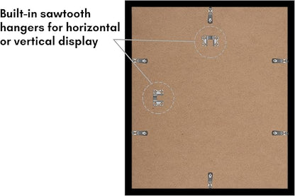 Americanflat 12x14 Picture Frame with Polished Plexiglass - Set of 5 - Use as 9x11 Frame with Mat or Display 12x14 Photo Without Mat - Galleria Collection - Picture Frames for Wall Display - Black