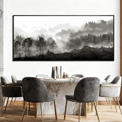 Black and White Wall Art Forest Home Wall Decor Modern Photo Prints 32"x70" Art for Office Framed Pictures for Living Room
