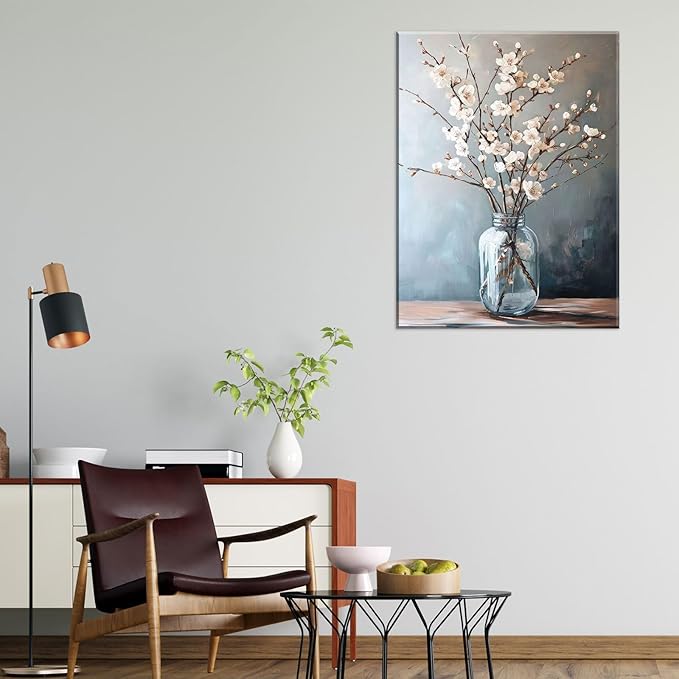 daktenn Floral Canvas Wall Art Bathroom Wall Art Pictures Wall Decor Home Decor Wall Decor for Bedroom Livingroom 18x24 Inches