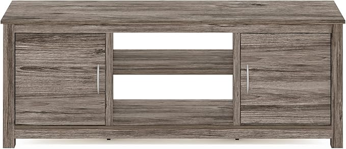 Furinno Classic Stand with Storage for TV up to 65 Inch, Rustic Oak, Large