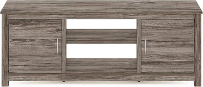 Furinno Classic Stand with Storage for TV up to 65 Inch, Rustic Oak, Large