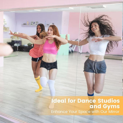 Amorho Gym Mirror, 67''x28''(Each)-2PCS Frameless Mirror for Gym Wall, Tempered Glass, Used for Home Gym, Yoga Studios, Dance Rooms, Garage Gyms.