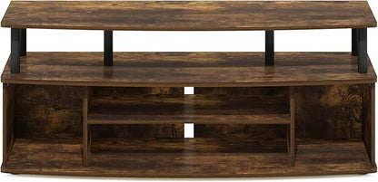 Furinno Jaya Large Entertainment Center Stand Unit/TV for up to 55 inch, Amber Pine/Black