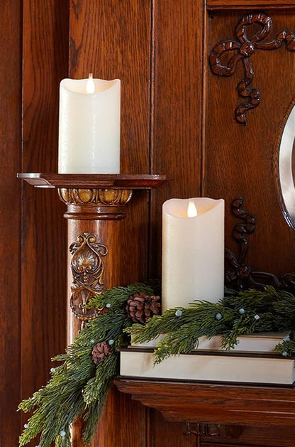 3.5x7 inch Ivory Simplux Flameless LED Candle w/Flickering Moving Flame