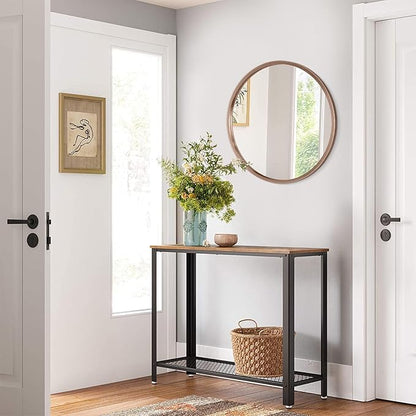 Round Bathroom Mirror Circle Aluminum Alloy Wall Mirrors with Simple Metal Frame Modern Round Hanging Mirror for Bathroom Hallway Room Living Purple Frame