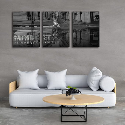 3 Panels Motivational Canvas Wall Art Inspirational Wall Art Entrepreneur Quotes Poster Print Artwork Painting Picture for Framed Home Decoration Living Room office bedroom 48" W x 24" H