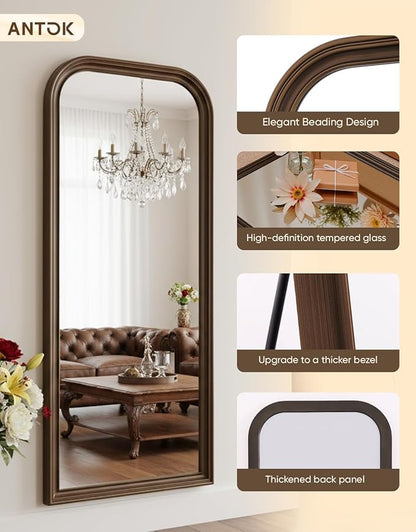 Antok 71"x32" Oversized Full Length Mirror, Extra Large Floor Mirror Freestanding or Wall-Mounted Mirror for Bedroom, Living Room, Cloakroom, Bronze