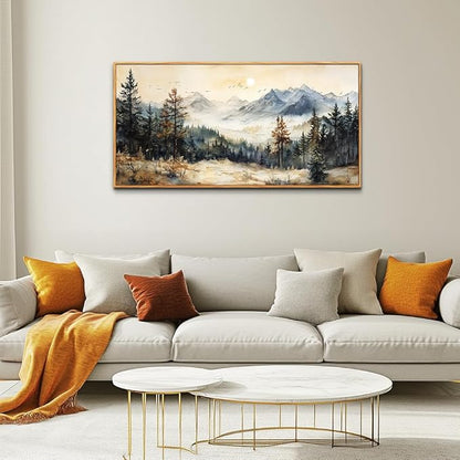 QIYILEXWART Wood Framed Large Canvas Wall Art For Living Room Wall Decor For Bedroom Office Wall Decorations The Forest Paintings Farmhouse Pictures Artwork Room Modern Home Decor