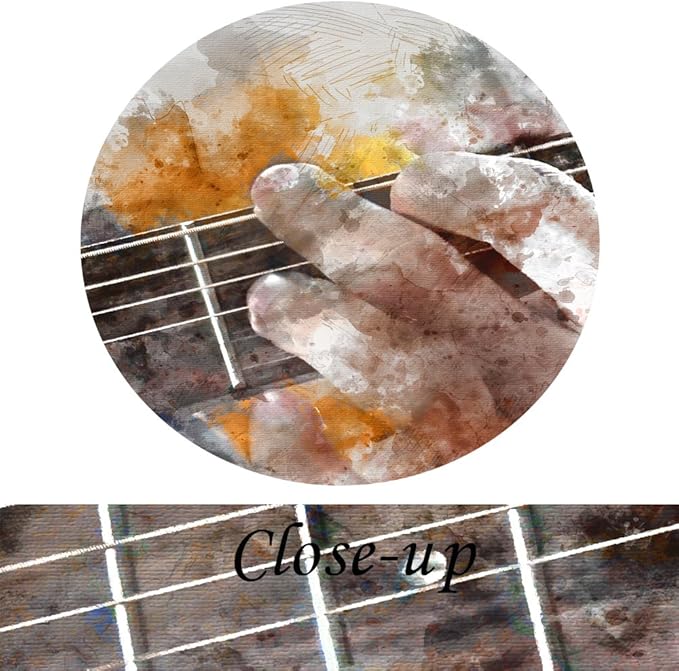 KREATIVE ARTS Music Artistic Canvas Wall Art Guitar 5 Panel Watercolor Painting Picture Print on Canvas for Modern Home Decoration Ready to Hang (Large Size 60x32inch)
