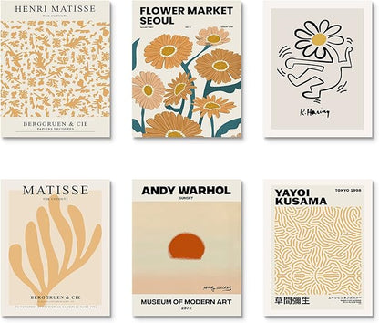 Habseligkeit Van Gogh Wall Art Prints, Flower Market Wall Art Prints, Matisse Posters for Room Aesthetic Unframed, 11x14in, Set of 6