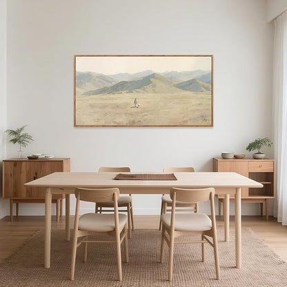 CHDITB Jesus Leaves The 99 Parable of The Lost Sheep Framed Canvas Wall Art(40"x20"), Boho Mountain Nature Landscape Artwork Prints, Large Religious Christian Bible Story Faith LDS Gift Decor for Home Office Bedroom