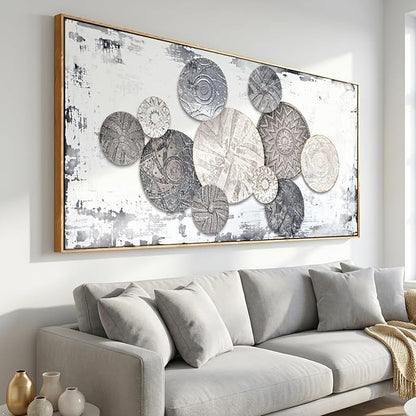 Wall Art Floral Rustic Wall Decor Brown and Grey Canvas Painting Abstract Wall Art for Bedroom Living Room Dining Room Home Office Decor 20"x40" with Framed