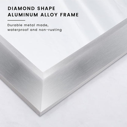 Amorho 60 X30 Inch Bathroom Mirror Silver, Thick Metal Framed Wall Mirrors for Over Sink, Brushed Nickel Mirror Perfect for Bedroom, Living Room, Entryway, Rectangle (Horizontal/Vertical).