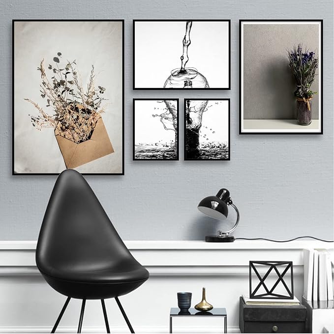 16x20 Picture Frame Set of 4, Black 16 x 20 Frame High Transparent Wall Gallery Poster Canvas Photo Frames for 16 by 20 inches