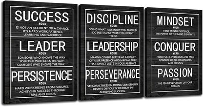 Motivational 3 Pieces Poster Inspirational Canvas Wall Art Prints Artwork for Living Room Office Modern Home Decor Inspiring Painting Pictures Stretched and Framed Ready to Hang [36''Wx 16''H]