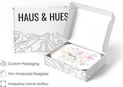 HAUS AND HUES Bouquet Set Art Print Set of 4 16x20 - Framed Beige