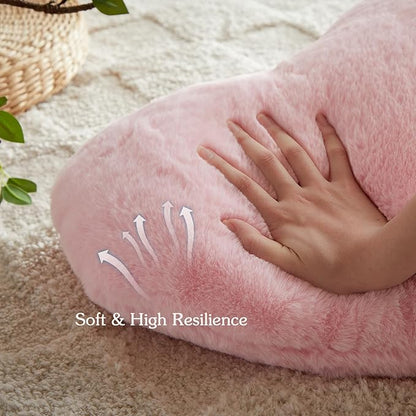 EastTree Heart Pillows, Light Pink Heart Shaped Pillows, Ultra Soft Extra-Large Fluffy Pillows, Love Throw Pillows Gifts, Women Girls Living Room Decor 15x18 Inch