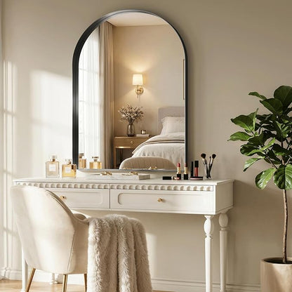 Arch Mirror for Bathroom Sink, 36"x40" Black Frame Mirror for Wall Mounted, Bathroom Mirror with HD Tempered Glass, Bedroom, Living Room, Entry Way, Vanity, Restroom