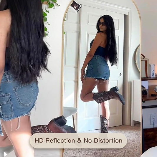 71"x32"Floor Mirror Full Length,Arched Full Length Mirror with Stand,Full Body Mirror,Hanging or Large Leaning for Bedroom Living Room Gold