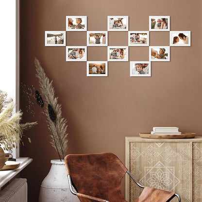Giftgarden 12 Pack 3.5x5 Picture Frame White, 3.5 by 5 Photo Frames Bulk for Desktop Display or Wall Mount