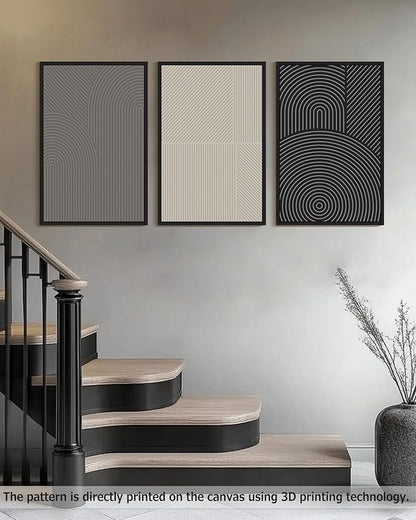 Drsoum Minimalist Abstract Wall Art Framed Modern Boho Neutral Line Wall Decor Mid Century Geometric Artwork Bedroom Living Room 24x36in Black Framed