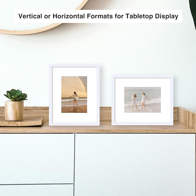 JCJMY 12 Packs 8x10 Picture Frames, Display 5x7 with Mat or 8x10 Without Mat, Gallery Wall Frame Set, 8 by 10 Frames Bulk Set of 12 Collage Wall Decor Photo Frames Set for Wall and Tabletop, White