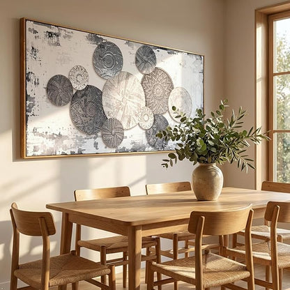 Wall Art Floral Rustic Wall Decor Brown and Grey Canvas Painting Abstract Wall Art for Bedroom Living Room Dining Room Home Office Decor 30"x60" with Framed