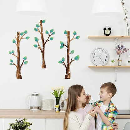 ShxTrade Metal Tree Wall Decor, Birch Tree Wall Art, Tree Branches Vertical Metal Wall Rustic Wall Sculpture for Home Living Room Bedroom Bathroom (Colorful)
