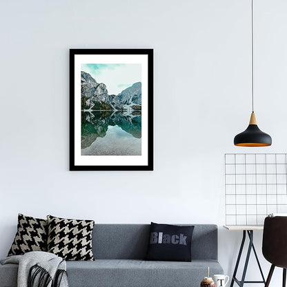 iRahmen 24x36 Poster Frame Set of 2 with Plexiglass, Black Picture Frame Display 20x30 Pictures with Mat or 24 x 36 Without Mat, Wood Photo Frame for Horizontal or Vertical Wall Mounting