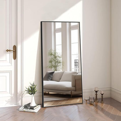 COFENY Black Bathroom Mirror for Wall, 60x30 Inch Rectangle Mirrors with Metal Frame, Modern Vanity Wall Mirror Decor for Bathroom Living Room, Entryway Hangs Horizontal or Vertical