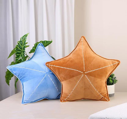 Starfish, Shell Plush Pillow, Car & Waist Cushion, Interesting Characteristic Chair Cushion (19.6in, Brown)