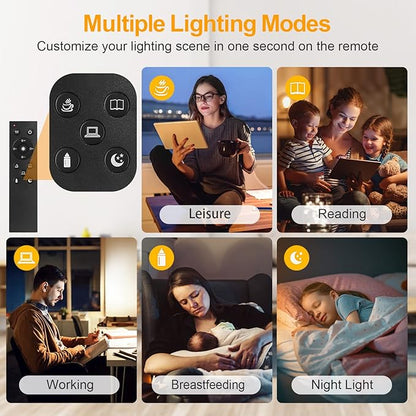 OUTON Floor Lamp, 30W/3000LM LED Modern Torchiere Sky Lamp, Dimmable Bright Standing Tall Lamp with 4 Color Temperatures, 1 Hour Timer, Remote Touch Control for Living Room Bedroom, Office, Bronze