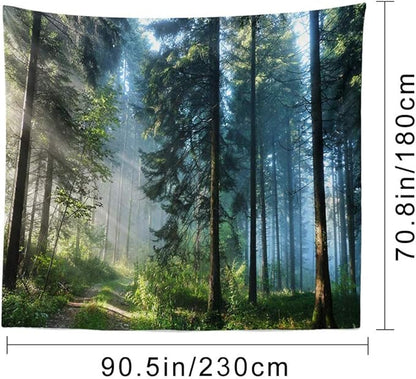 Llamazing Forest Tapestry - Magic Tapestry Curtain for Living Room & Bedroom (Morning Forest, 90.5''L70.8''W) XL