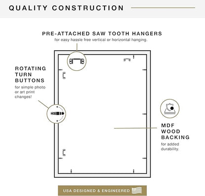 MCS Studio Gallery 20x27 Poster Frame Gray Woodgrain Engineered Wood, Vertical & Horizontal Wall Hanging Large Picture Frame for Photos, Posters & Art Prints (1-Pack)