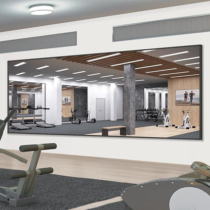 MELOMOIR 76"x34" Large Mirror Full Length, Oversized Floor Mirror Full Length for Bedroom Living Room Cloakroom Gym, Hanging Standing or Leaning Full Body Mirror with Stand, Black Aluminum Alloy Frame