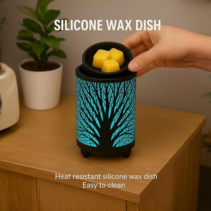 Leyoue Electric Wax Melt Warmer with Timer - PTC Heating Plate & 7 Colors LED Changing Light, Fragrance Warmer for Home, Office, Gifts & Decor (Black Forest)