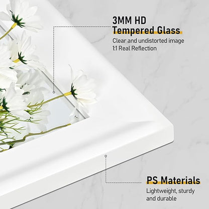 CULER White Wall Mirror for Bathroom,Rectangle Rustic Large 30 x 40 inch Hanging Vanity Mirrors for Living Room,Bedroom,Entryway (30x40 inch, White)