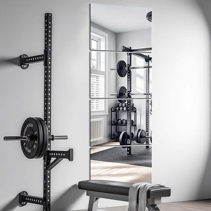 Delma Wall Mirror Full Length,Mirror Tiles,Full Body Mirrors for Home Gym(Glass,16x12''-4PCS),Over The Door,Entryway,Living Room,Bedroom,(Glass - 16'' x 12'' - 4PCS)