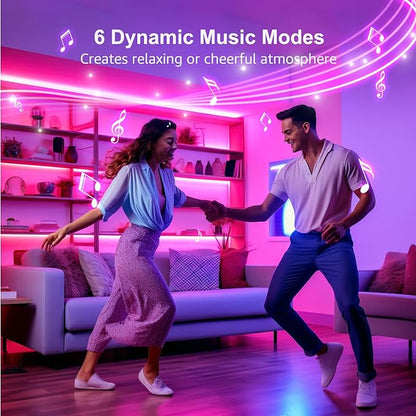 Lepro LED Strip Lights, 65.6ft Music Sync MagicColor Dreamcolor Light Strip with Remote, Christmas Gifts for Men & Women, 5050 RGB Lights for Bedroom, Home, Gaming Room, Party, Wall Decorations