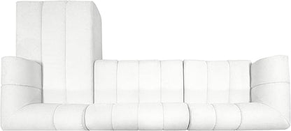Christopher Knight Home Mania 122" Modular L-Shape Sofa Couch with Chaise Lounge, Modern Sectional Sofa Set for Living Room, Boucle Fabric Upholstered Cloud Couch with Deep Seat, Milky White