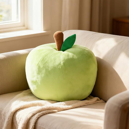 LANPU Cute Apple Shaped Plush Pillow – Soft Fruit Cushion for Couch, Sofa, or Bed, Adorable Decorative Throw Pillow for Room, Living Room & Home Decor (11 Inch, Red)