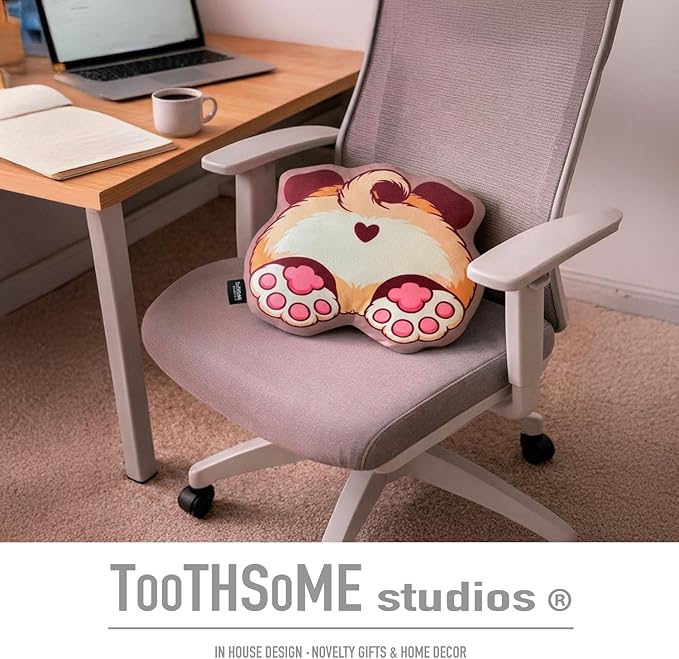 Toothsome Studios Pug Dog Shape Butt Pillow, Polyester Cotton Stuffed Throw, Novelty Animal Design, Multi-Color, 12 Inches (Pug)