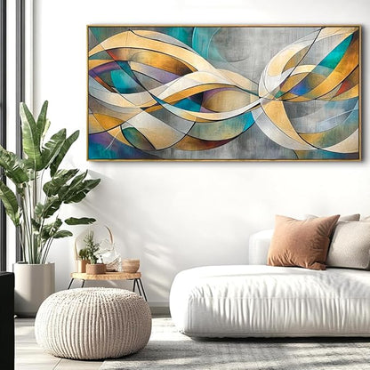 Abstract Wall Art Wall Art - Framed Modern Canvas Painting for Living Room, Bedroom Home Office Decor, 60x30 Inch Ready to Hang