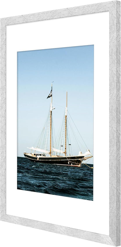 Picrit 11x17 Picture Frame Set of 12, Display 8x12 with Mat or 11x17 without Mat, Photo Frames for Wall Mounting Display, Silver